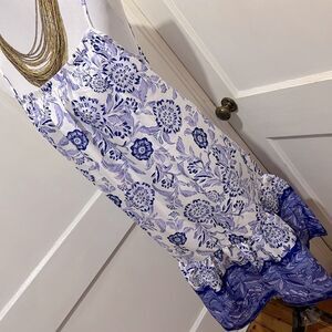 New Camibloom Blue White slip Dress Sundress Women's Large